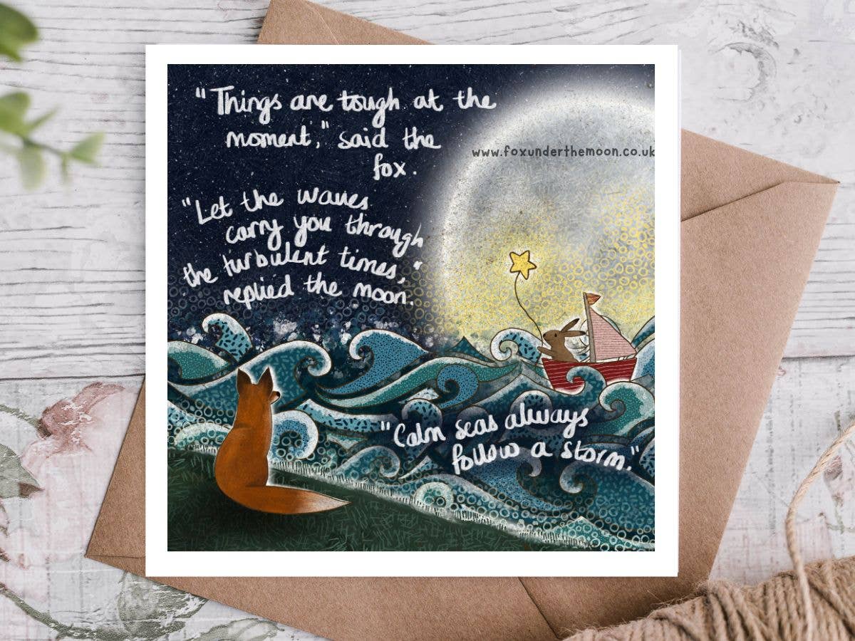 &quot;Waves&quot; Soothing &amp; Encouragement Card by Fox Under The Moon