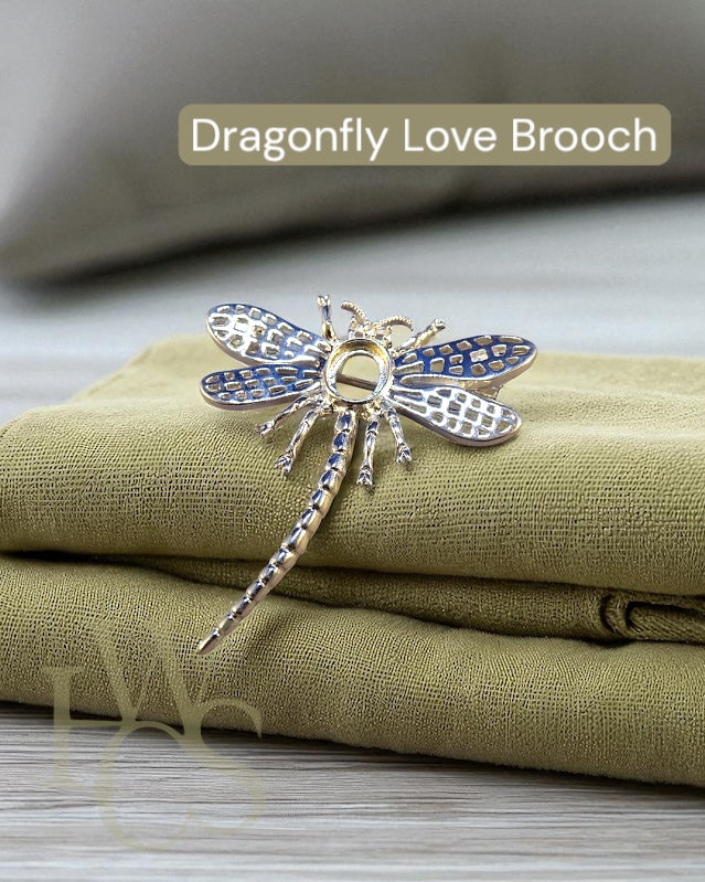 ❤️ Dragonfly Love Brooch - Solid 925 Silver
