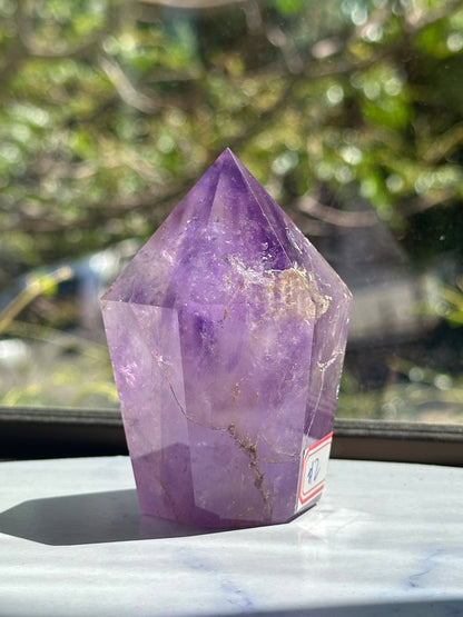 Large Brazilian Lavender Amethyst Tower | Natural Crystal Obelisk 