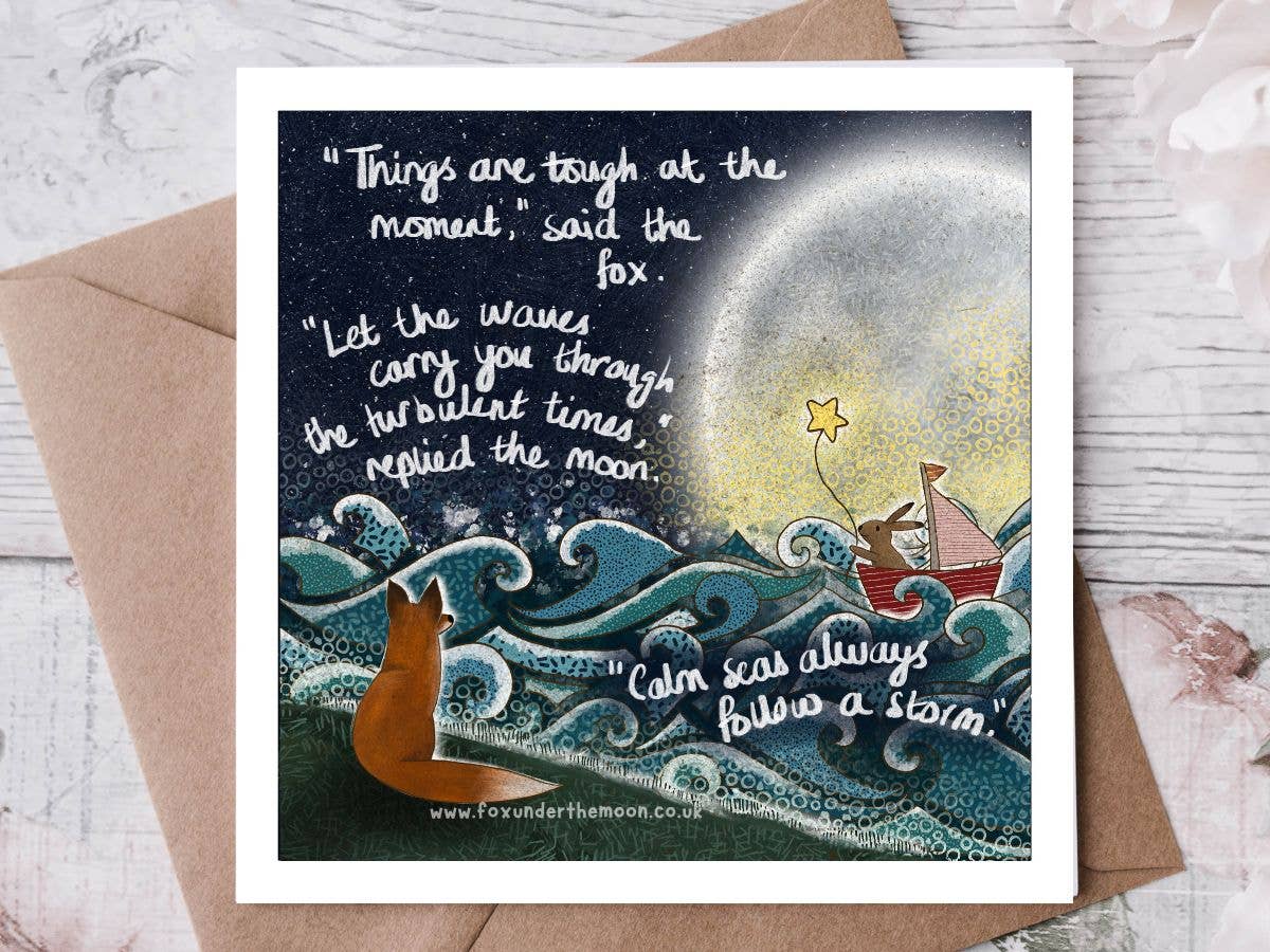&quot;Waves&quot; Soothing &amp; Encouragement Card by Fox Under The Moon