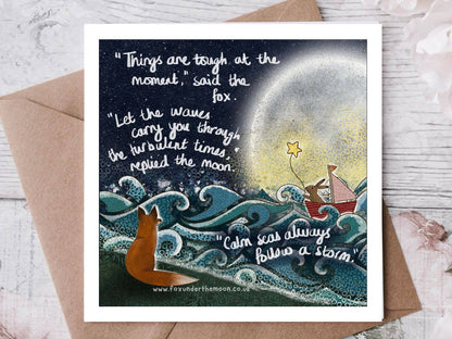 &quot;Waves&quot; Soothing &amp; Encouragement Card by Fox Under The Moon