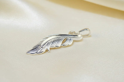 🌿FEATHER PENDANT LOVE - SOLID 925 SILVER