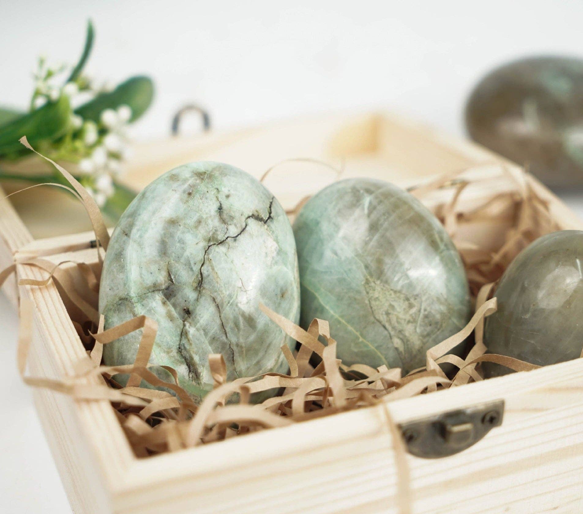 Green Moonstone Palm Stone - Embrace Intuition &amp; Peace
