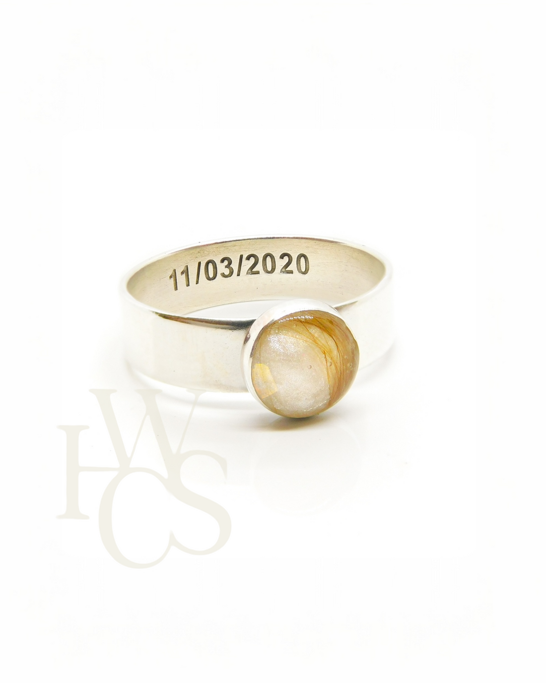 * 6mm Chunky Satin Band Ring with 8mm Smooth Round Bezel