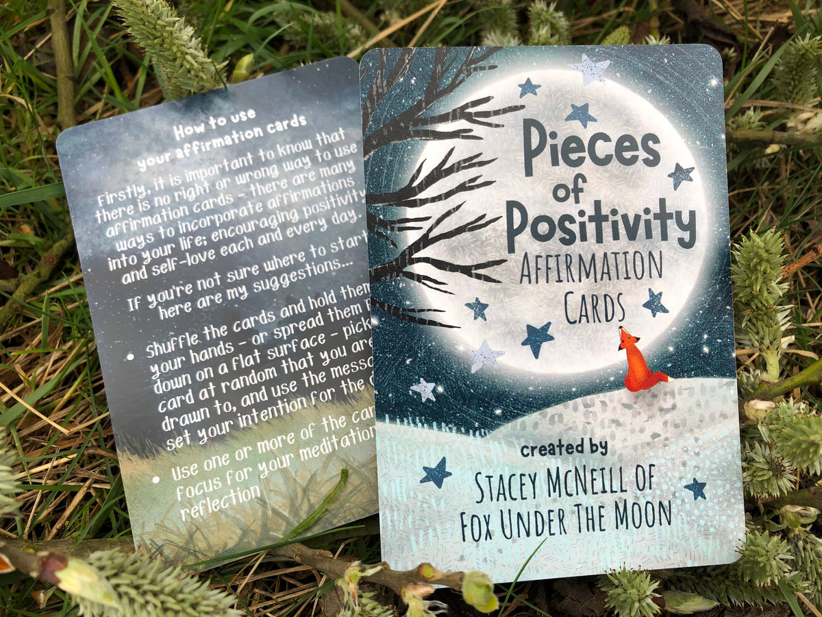 ** Positive Affirmation Cards - set of 54 + Wooden Stand