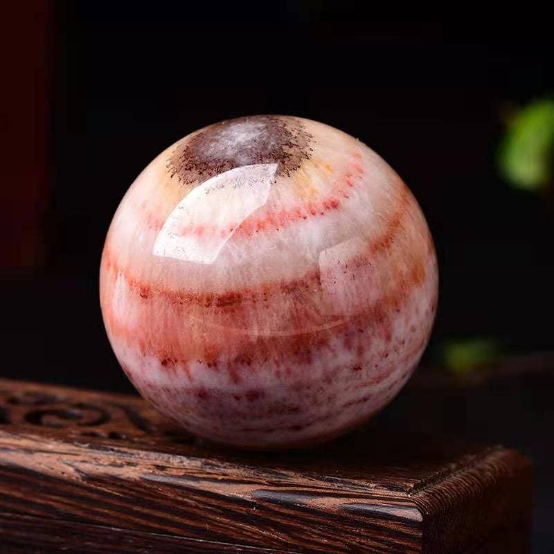 Dali Jasper Sphere - Natural Rhodochrosite Crystal Ball, Healing Stone, Meditation Decor, Chakra Stone, Reiki Energy
