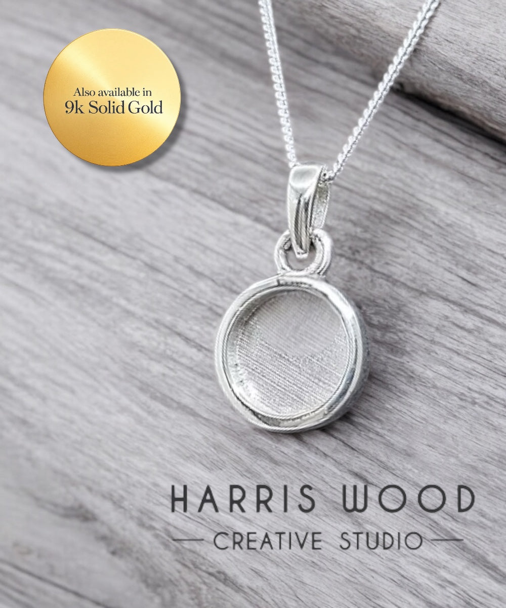 ROUND 12MM THICK TRIM PENDANT - SOLID 925 SILVER