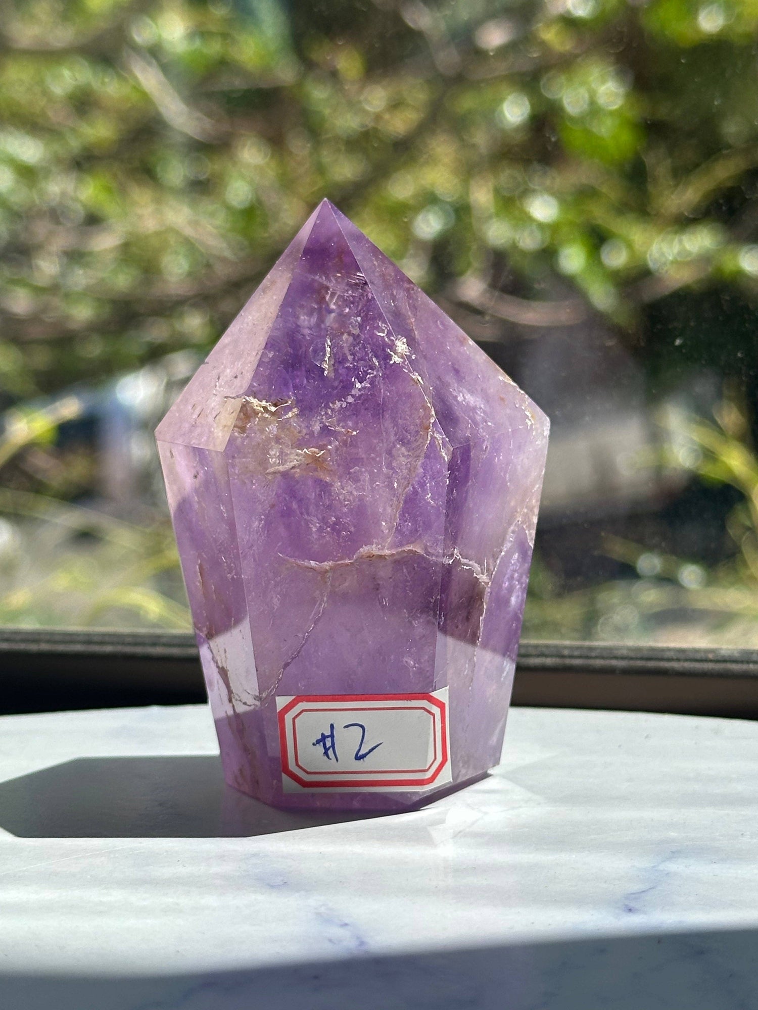 Large Brazilian Lavender Amethyst Tower | Natural Crystal Obelisk 