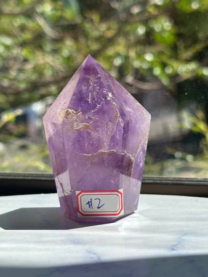 Large Brazilian Lavender Amethyst Tower | Natural Crystal Obelisk 
