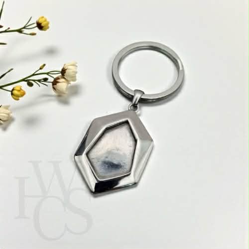 Geometric Key Ring Stainless Steel Geometric Keyring β Memorial Keyring β Harris Wood ...