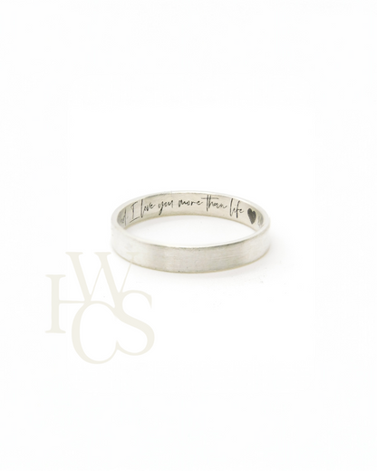* 3mm Wide Satin Stacker Ring