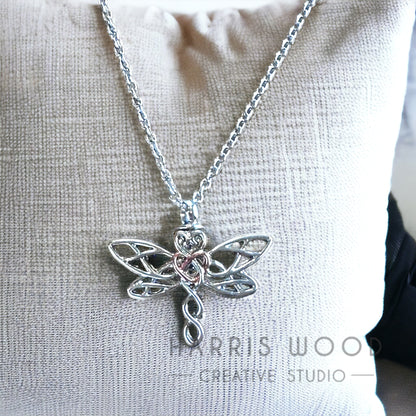 Dragonfly Urn Pendant and Chain