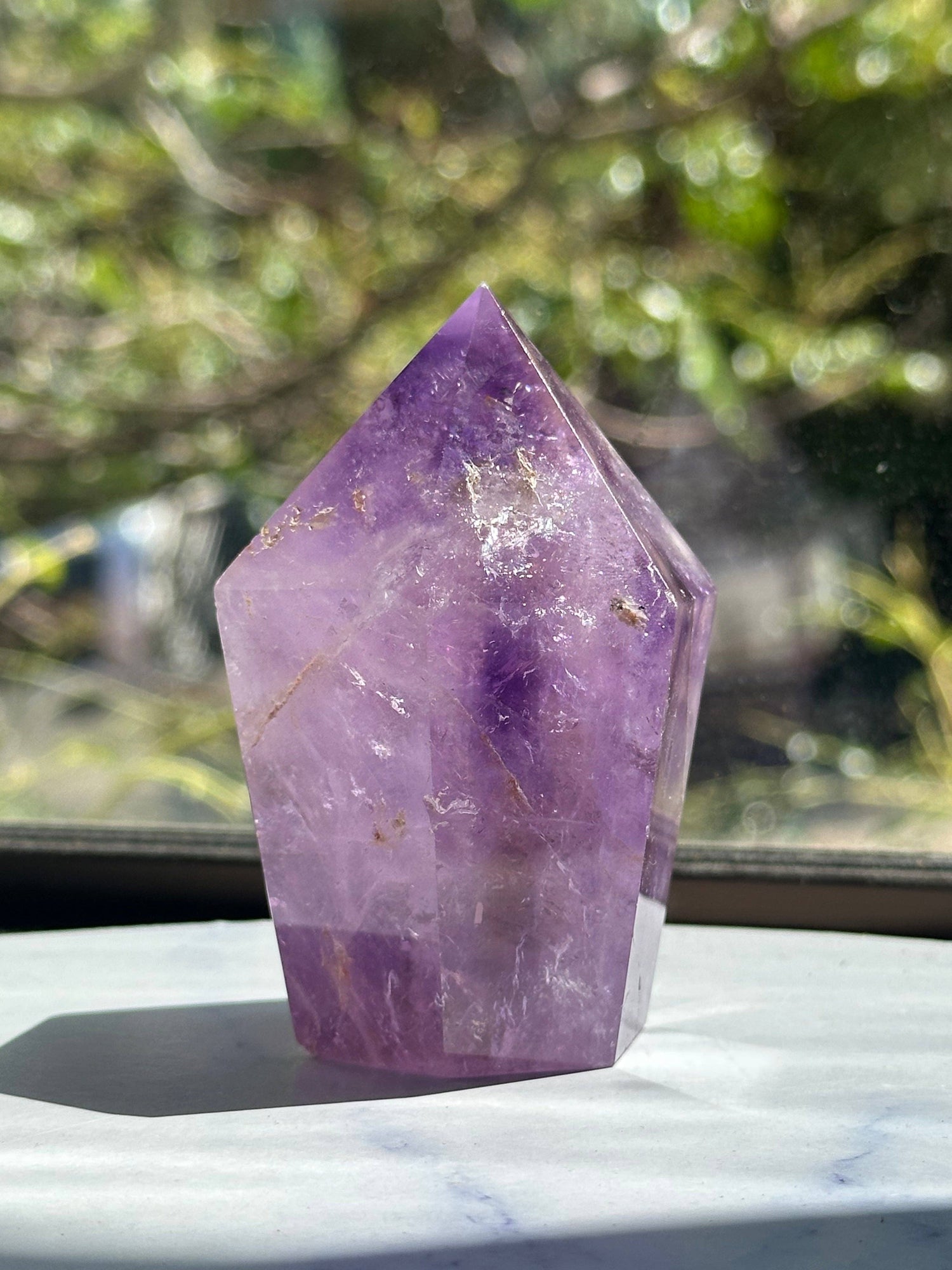 Large Brazilian Lavender Amethyst Tower | Natural Crystal Obelisk 
