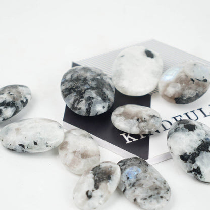 Rainbow Moonstone Palm Stone for Emotional Balance and Inner Peace