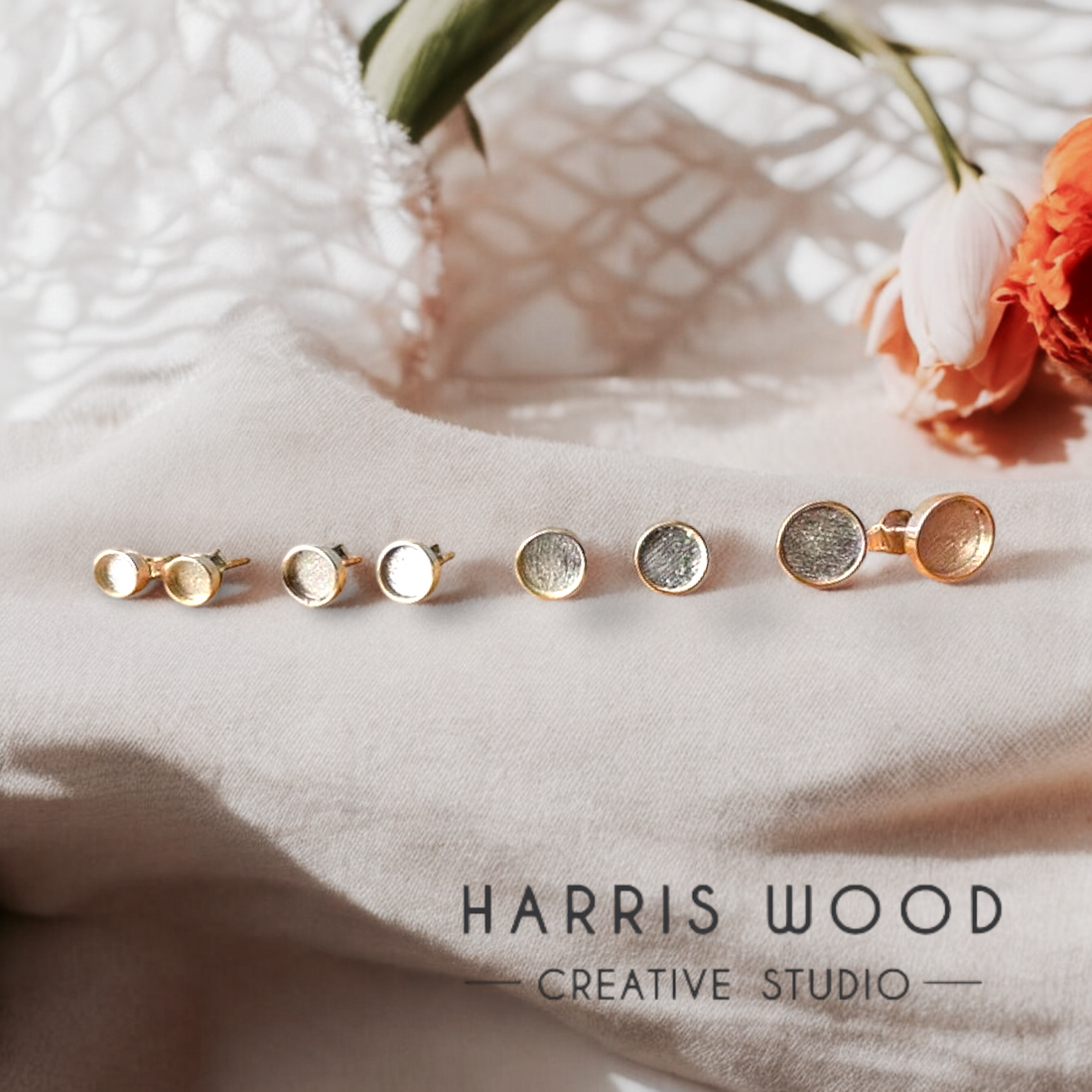 Round Solid Silver Studs - various sizes