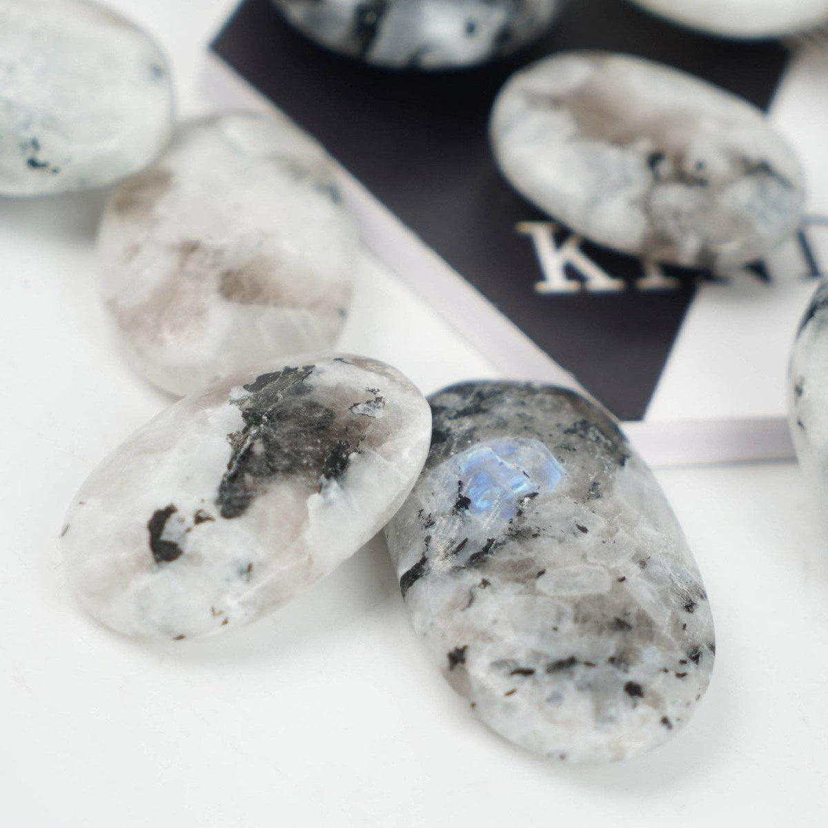 Rainbow Moonstone Palm Stone for Emotional Balance and Inner Peace