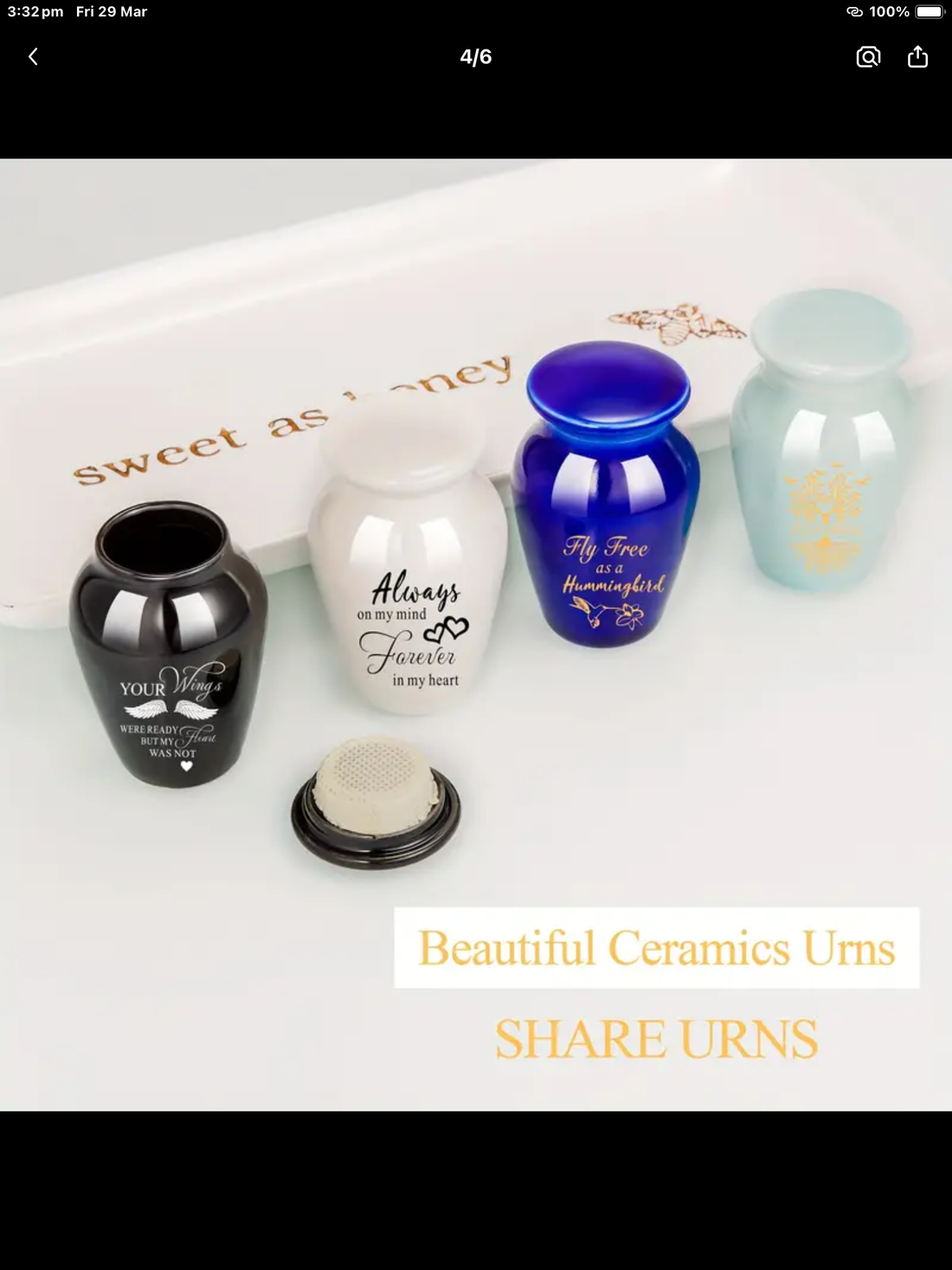 Mini Ceramic Keepsake Urns - 4 types