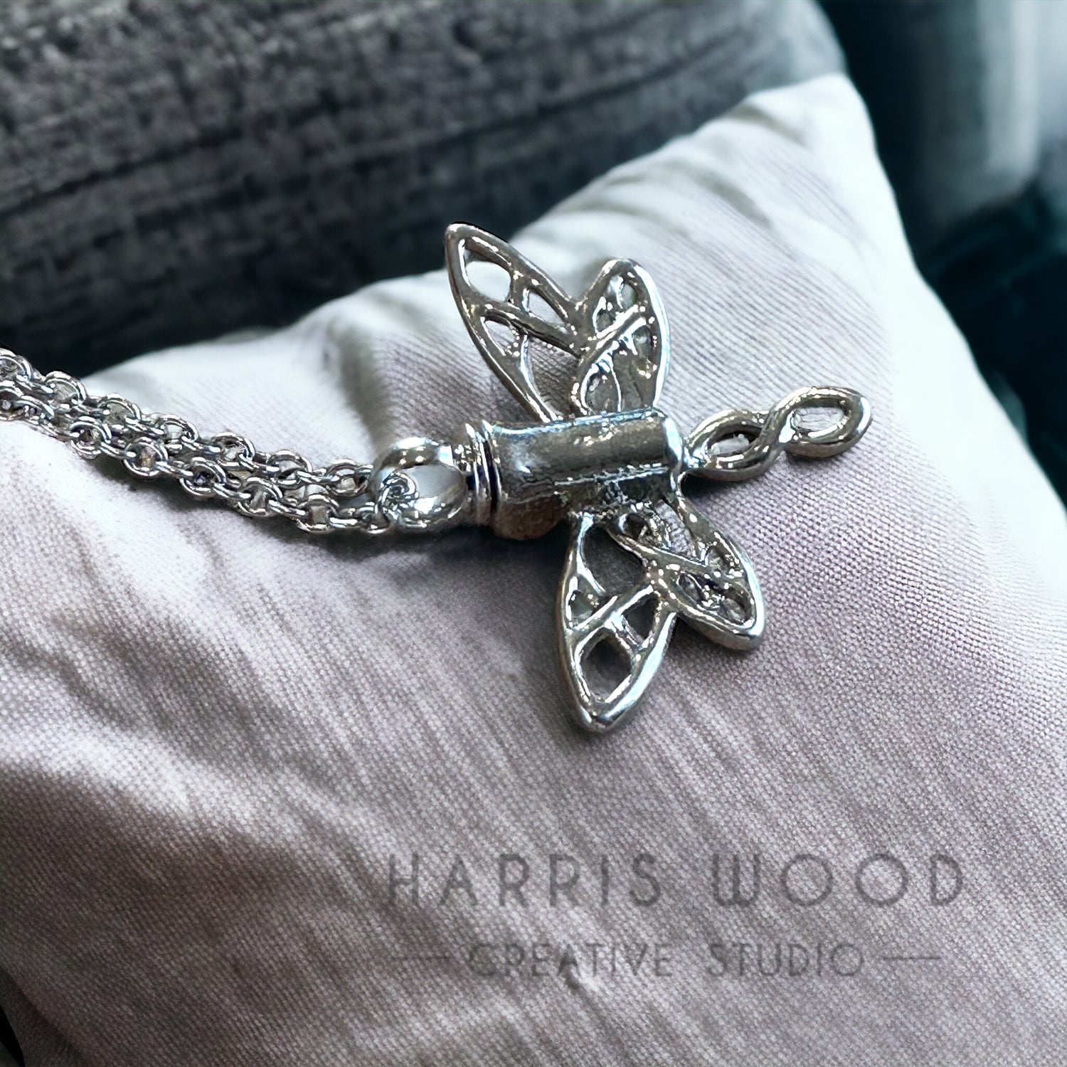 Dragonfly Urn Pendant and Chain