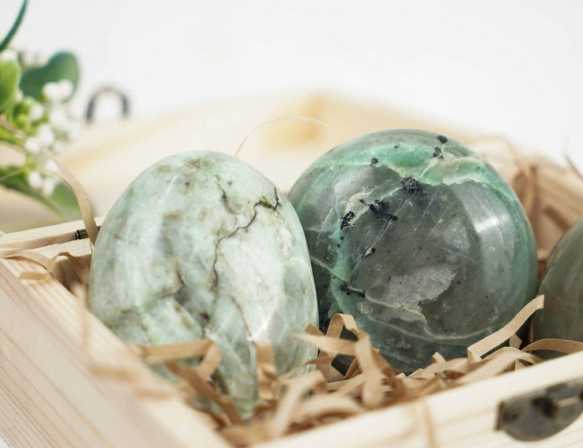 Green Moonstone Palm Stone - Embrace Intuition &amp; Peace