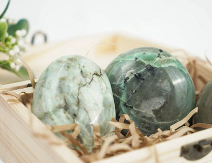 Green Moonstone Palm Stone - Embrace Intuition &amp; Peace