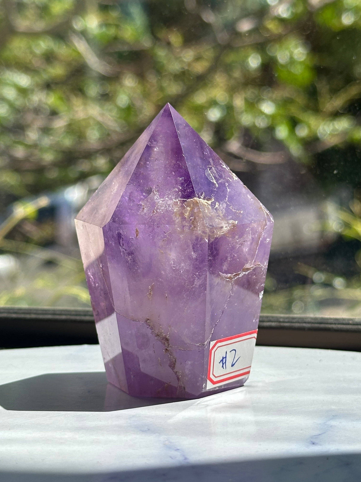 Large Brazilian Lavender Amethyst Tower | Natural Crystal Obelisk 