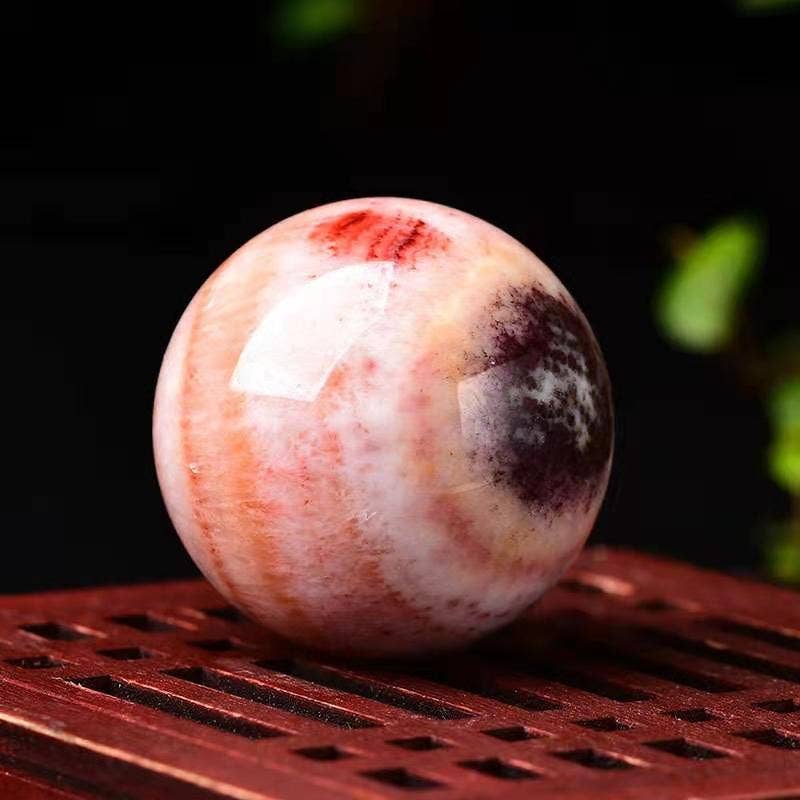 Dali Jasper Sphere - Natural Rhodochrosite Crystal Ball, Healing Stone, Meditation Decor, Chakra Stone, Reiki Energy