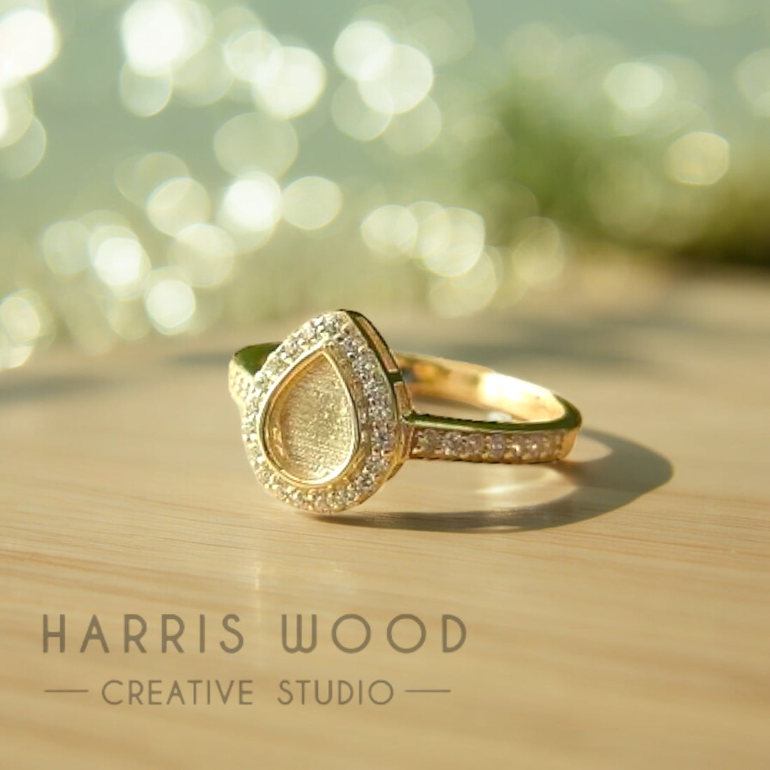 Sweet Pear CZ Ring - 9ct Solid GOLD