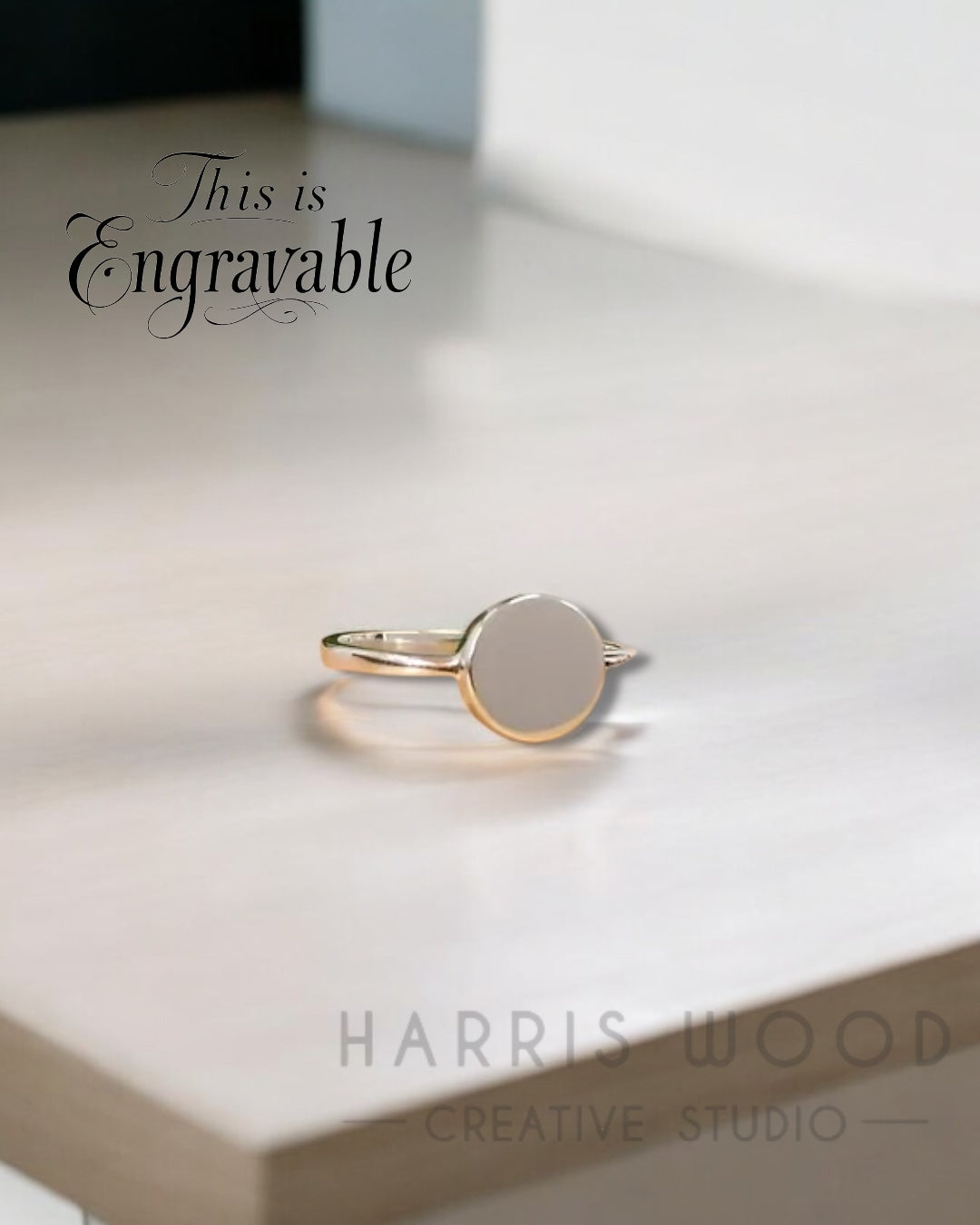 Blank Engravable Round Solid Silver Ring