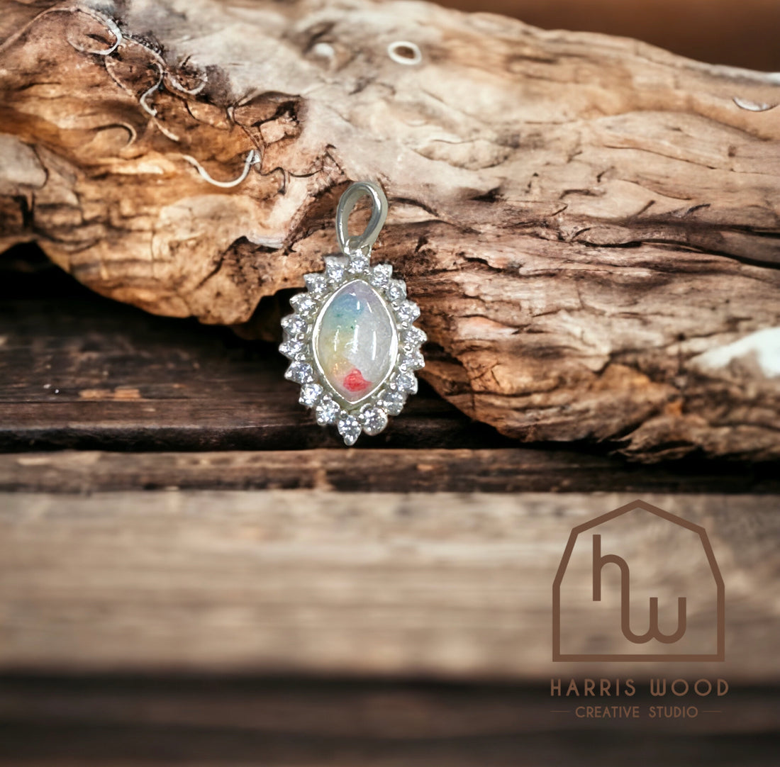 CRYSTAL MARQUISE PENDANT - SOLID 925 SILVER