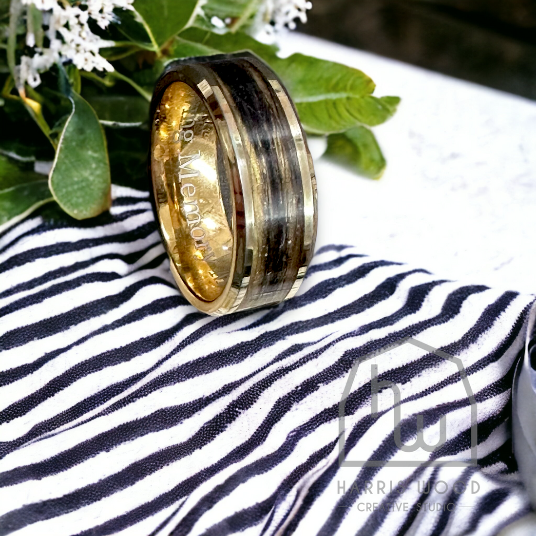 GOLD TUNGSTEN 8mm Channel Ring