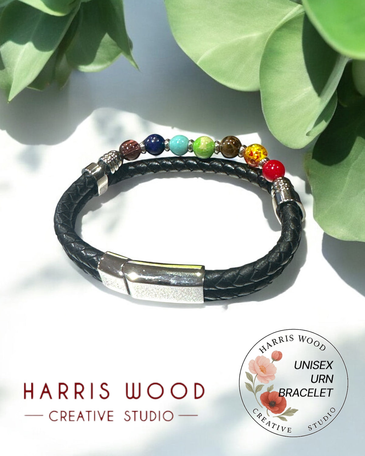 🫶🏻 Unisex Chakra-Bead Bracelet with Mini Urn