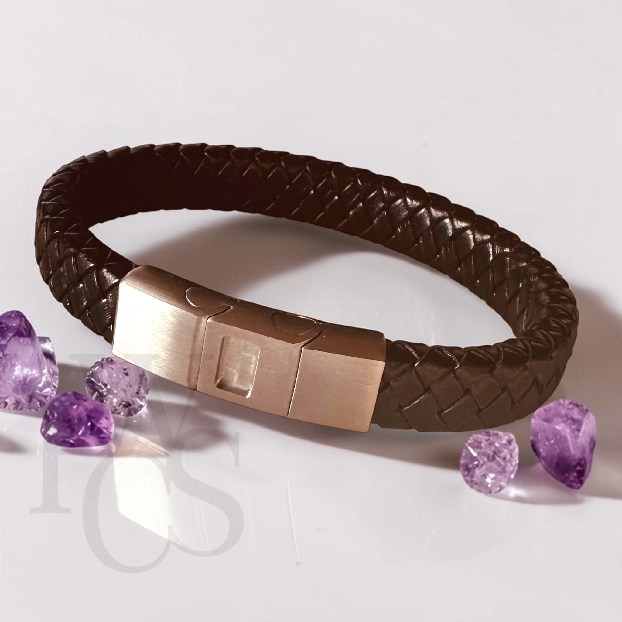 💙 Leather &amp; Stainless Steel Memorial Bracelet