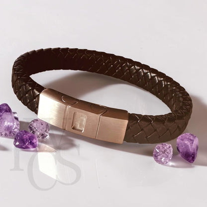 💙 Leather &amp; Stainless Steel Memorial Bracelet