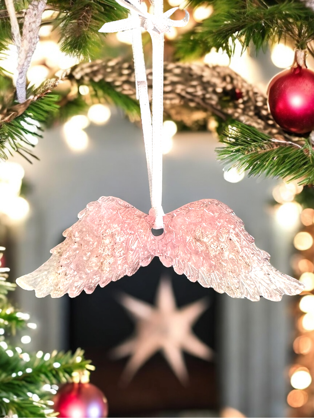 Resin Angel Wings Christmas Ornament