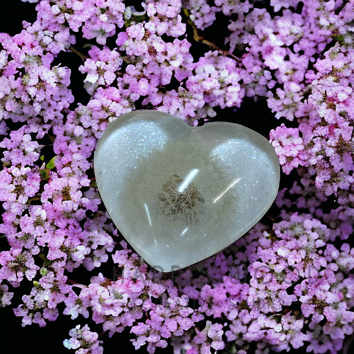 Breastmilk Base with Dandelion Heart Resin Keepsake