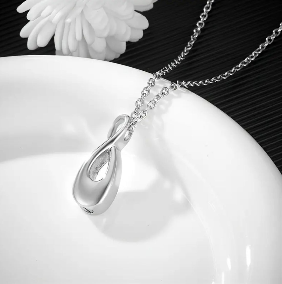 Infinity Style Urn Pendant and Chain