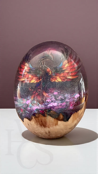 Memorial Resin Egg with Wood Base &amp; Plaque