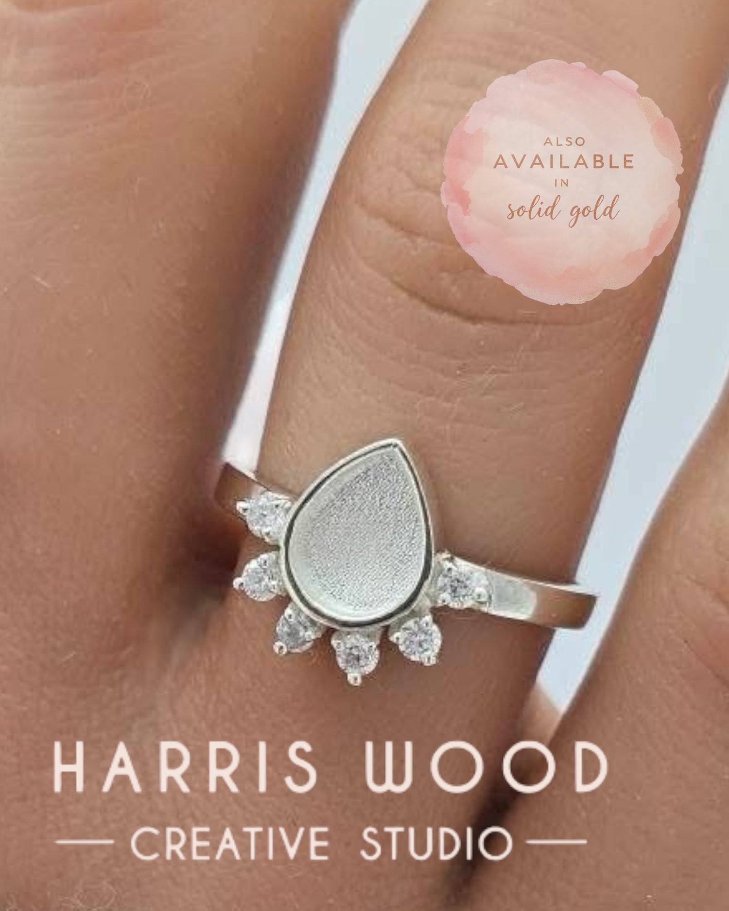 Dewdrop CZ Ring - 9K SOLID GOLD