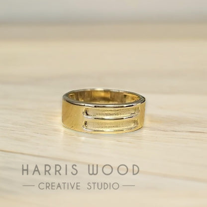 7mm Double Half Channel Ring Solid GOLD