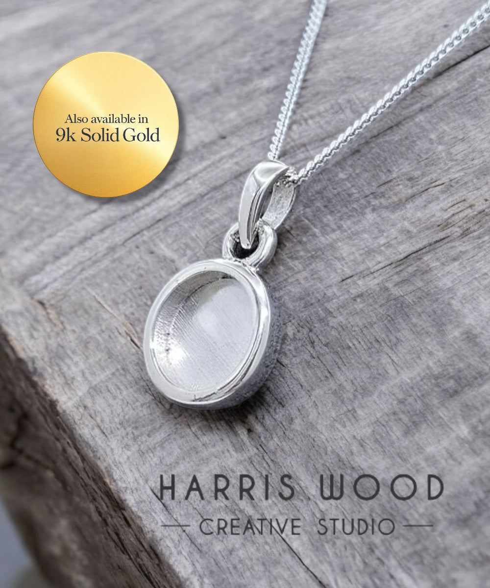 ROUND 12MM THICK TRIM PENDANT - SOLID 925 SILVER