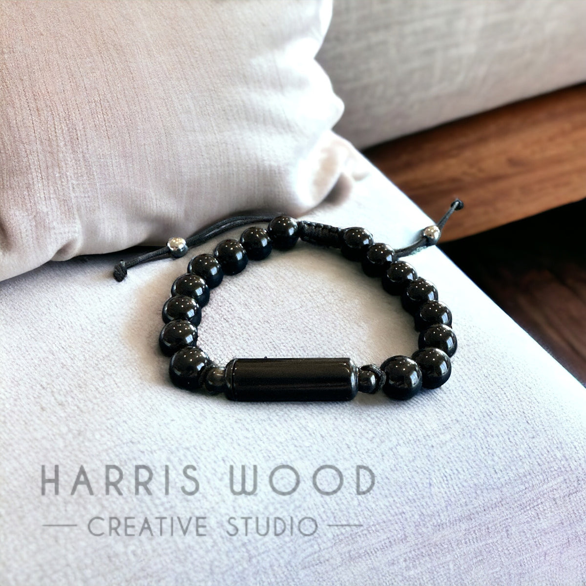 🫶🏻 Black Cylinder Urn Bracelet - Stainless Steel