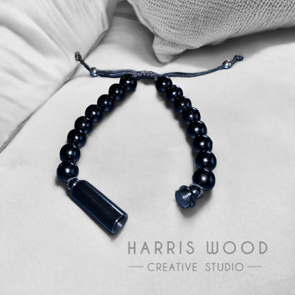 Black Cylinder Urn Bracelet