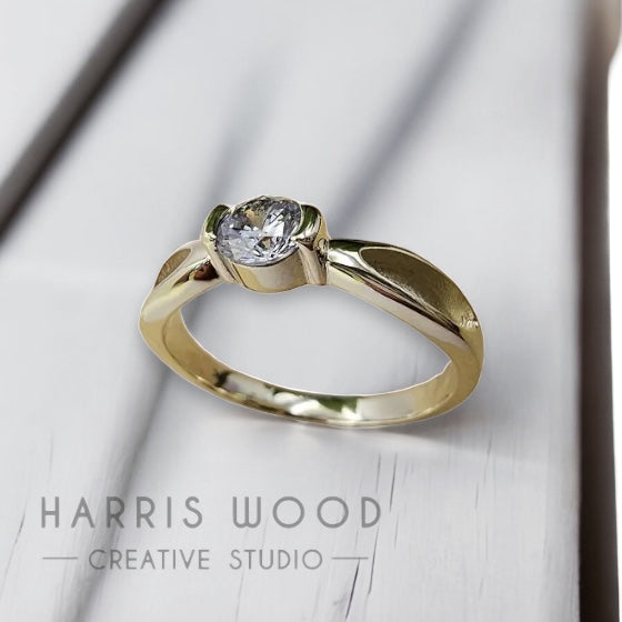 Tatiana CZ Solitaire Ring - 9K SOLID GOLD