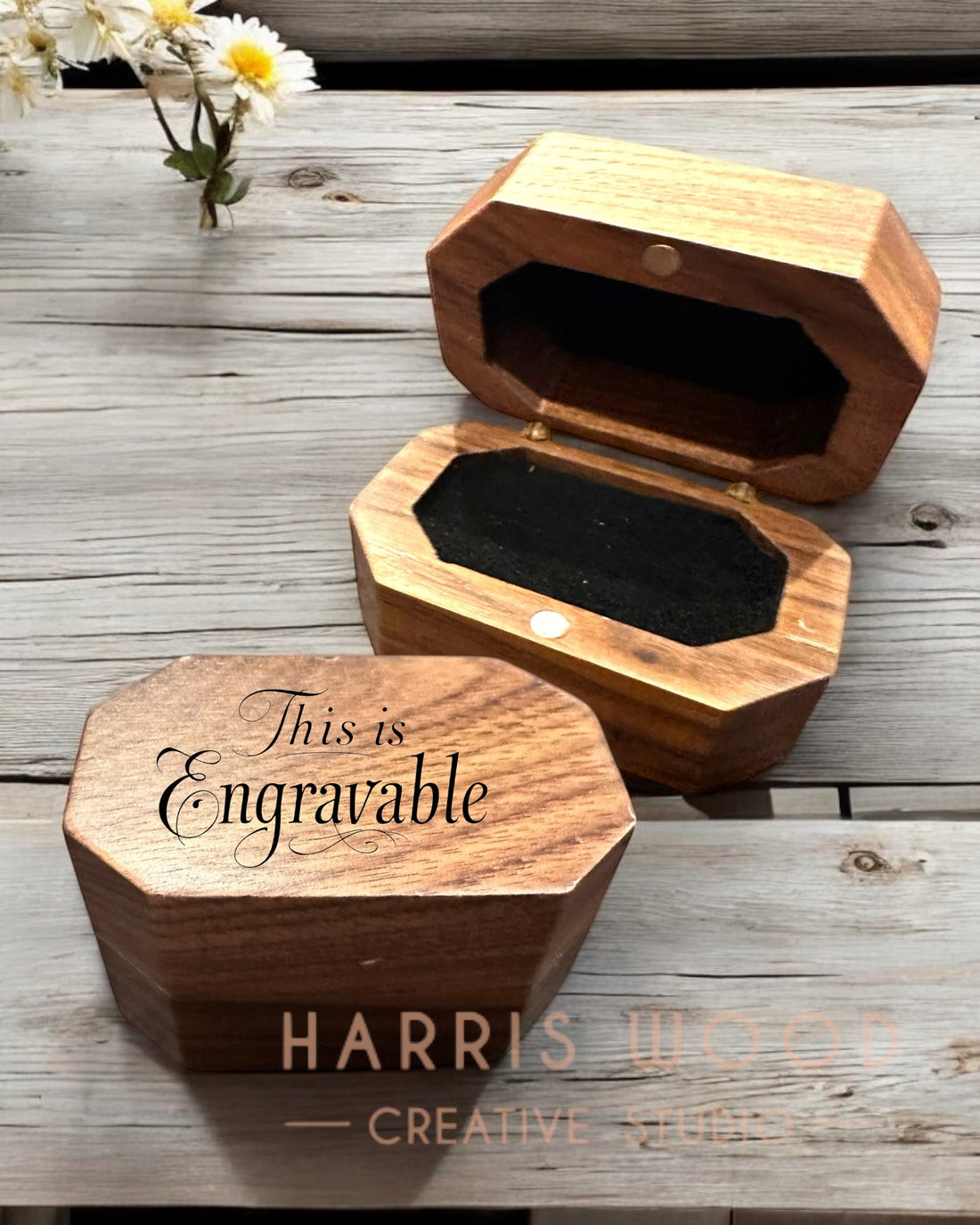 Dark Wood Ring Box