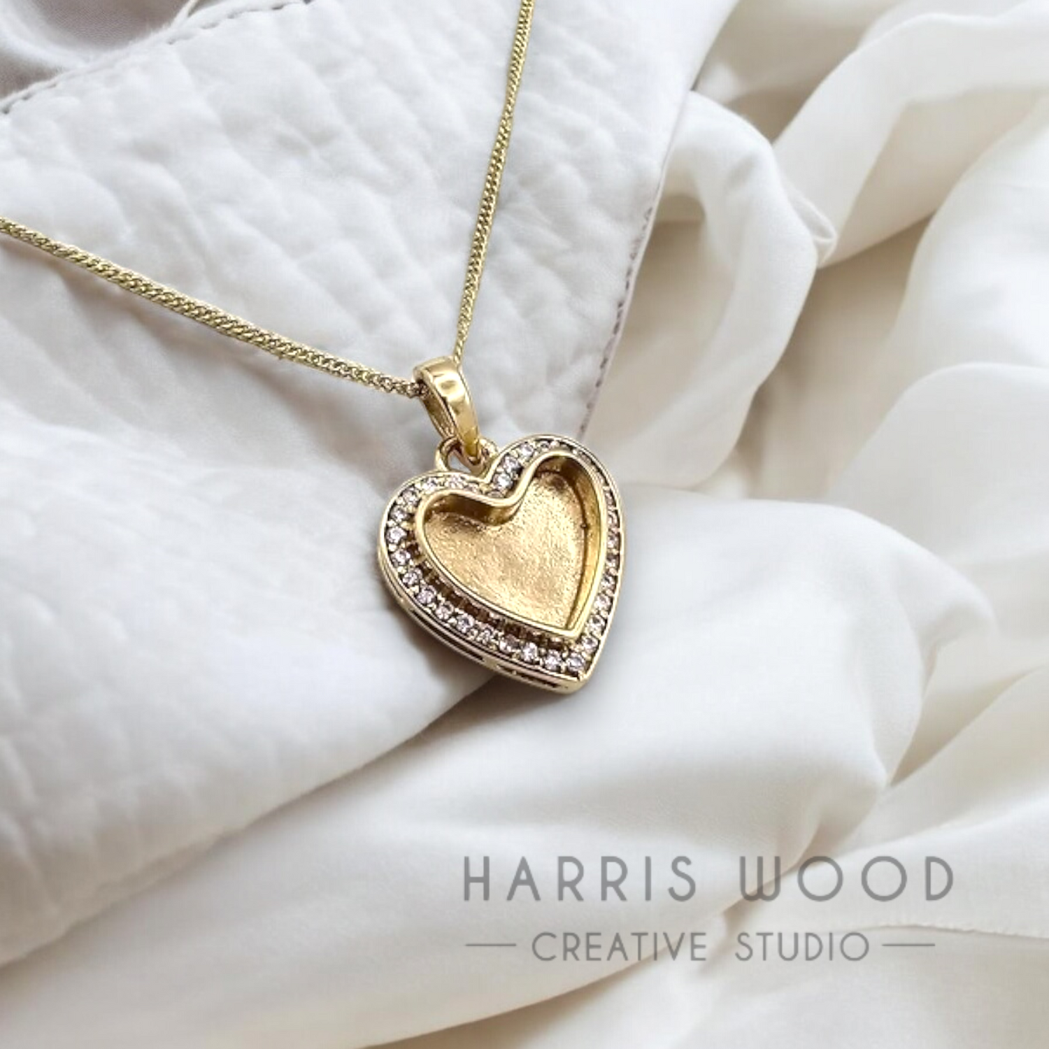 CZ Heart Pendant Solid 9kt GOLD