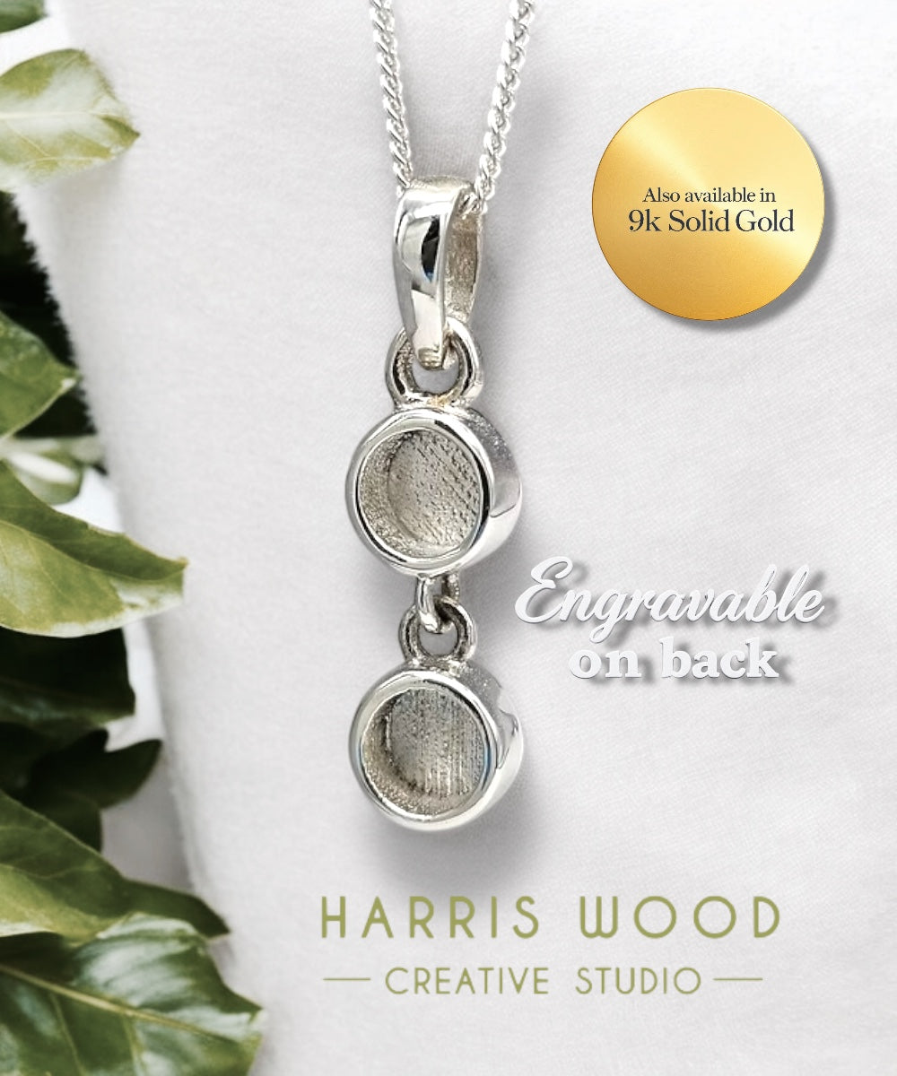 DOUBLE ROUND PENDANT - SOLID 925 SILVER
