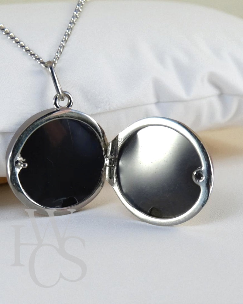 CZ Locket &amp; Bezel Round Pendant