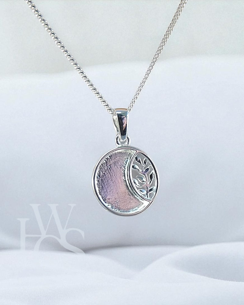 ❤️ Natural Round Pendant - Solid 925 Silver