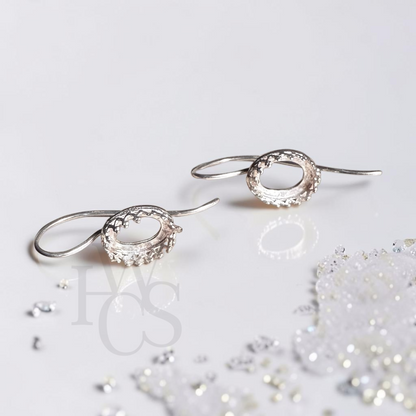 Oval Heritage Fixed Wire Earrings – Solid Silver