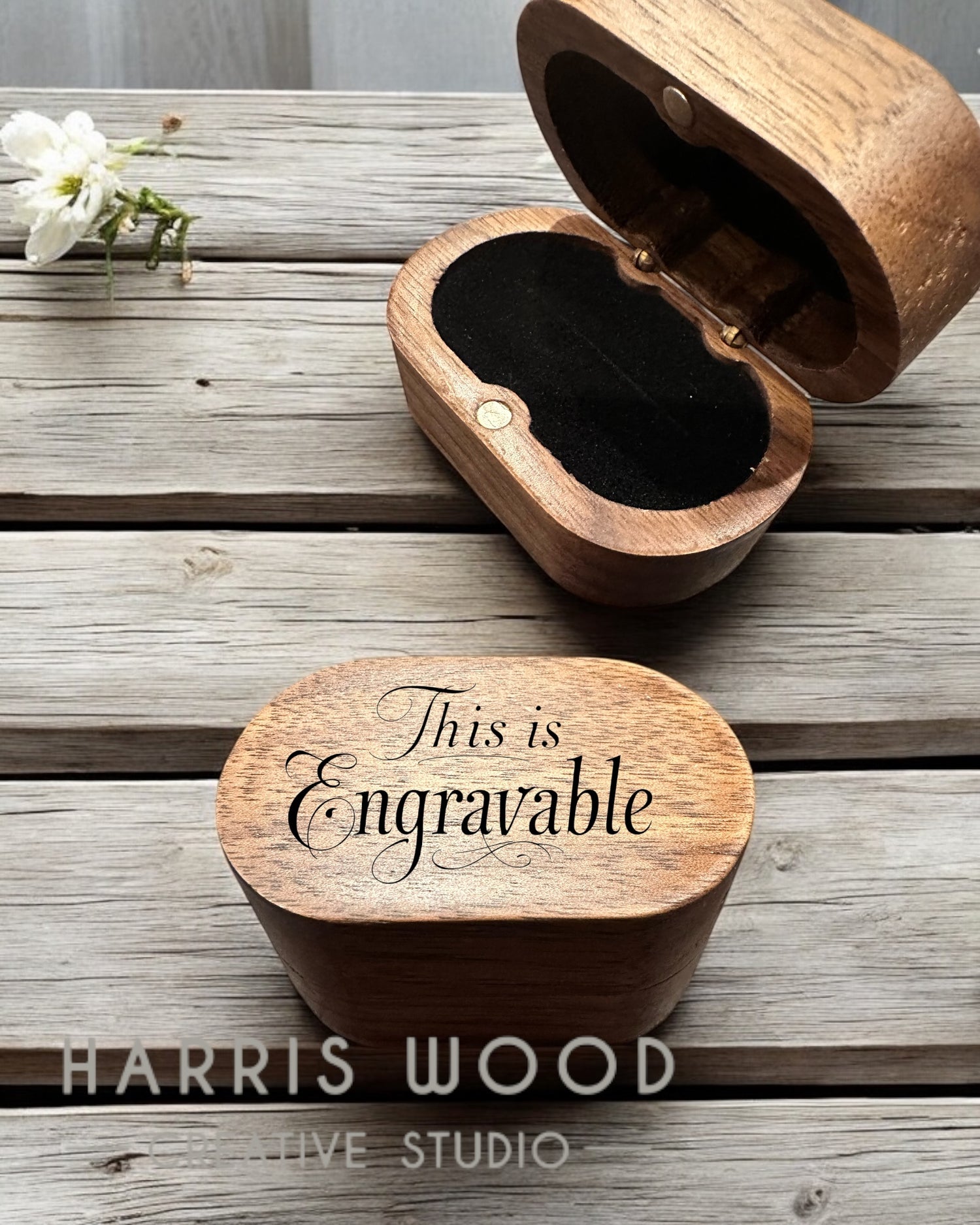 Dark Wood Ring Box